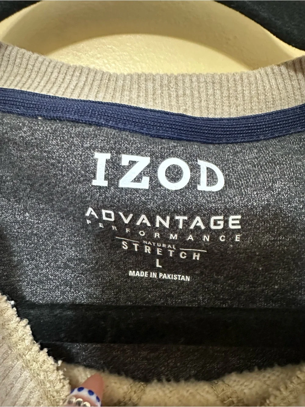 Izod Advantage Performance Crewneck Fleece Sweatshirt Men L Camel Heather